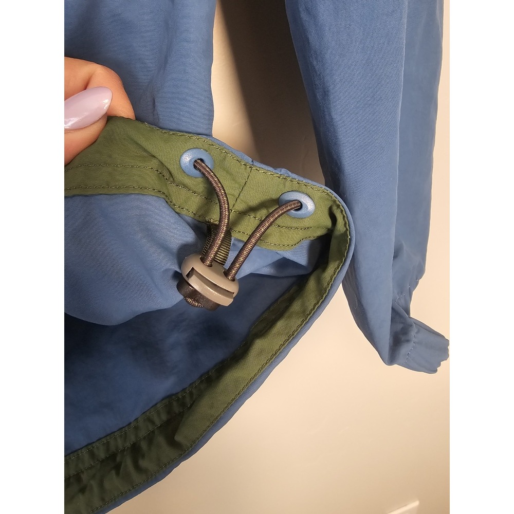Vtg LL Bean Men's Small Jacket Hooded Nylon Anorak Pullover Hiking Blue - Picture 8 of 9